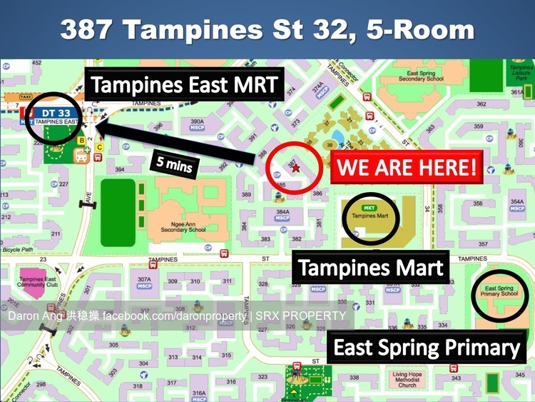 Blk 387 Tampines Street 32 (Tampines), HDB 5 Rooms #201737712